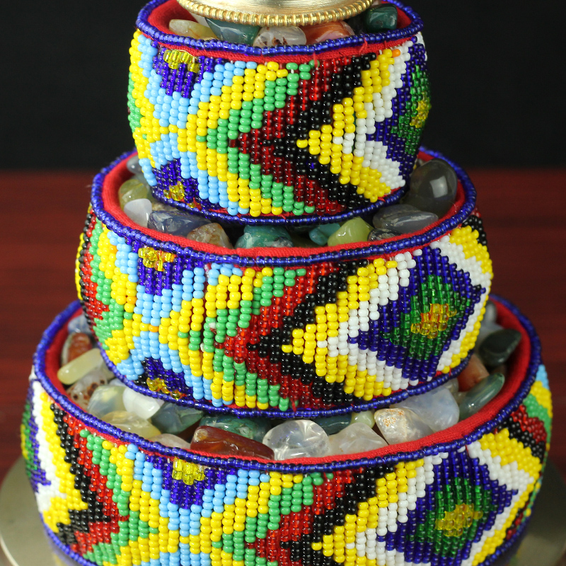 速发尼工尔藏式手泊彩珠青铜曼盘盘彩色纯铜家用供佛曼茶罗曼达扎