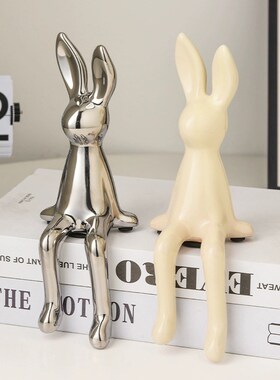 速发轻奢高档长耳兔子小坐姿酒件高装软级感家居客厅电视柜摆柜装