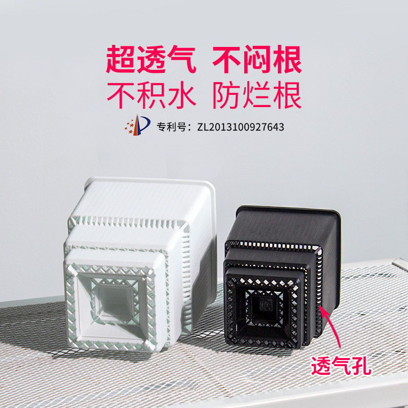 速发美莳蝴蝶兰花盆透形方气超陶瓷塑料育苗杯子文心兰石斛控根盆