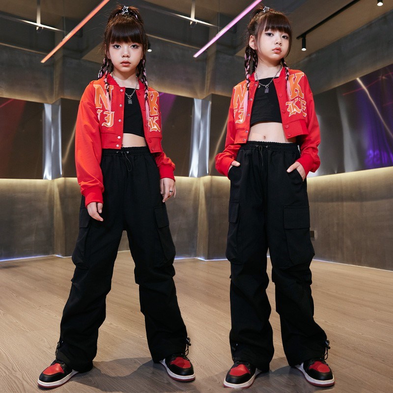 速发孩爵士舞服装套炸j舞zz街舞潮服少儿a蹈演出服走秀装街衣服