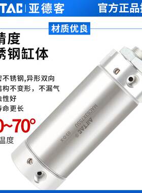 亚德客带缓冲迷你气缸MAC63/25X50X75X100X125X150X175SU/SCA/SCM
