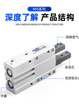 挡料器手指气缸单指双指气爪MIS/MIW8/12/20-8-10-12-20-30D/D1/2