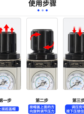 亚德客减压阀GAR20008S GAR30010S GAR40015S气压调节阀空气调压