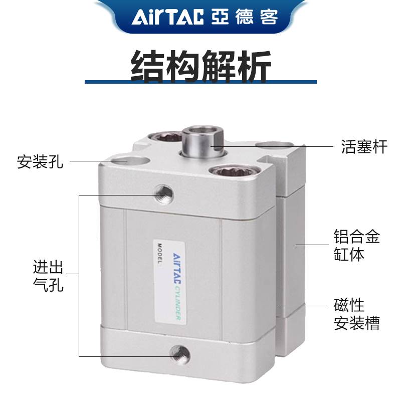 亚德客ACE气缸ACE12X5X10X15X20X25X30X35X40X45X50-S