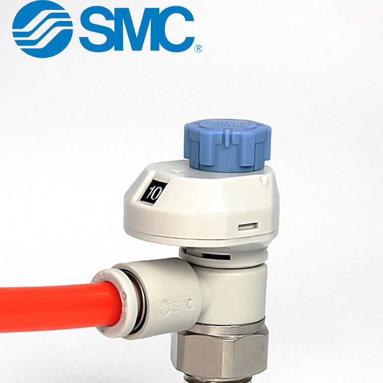 SMC带刻度弯通AS1201FS-M5-06气缸调速节流阀接头AS2201FS-01-08S