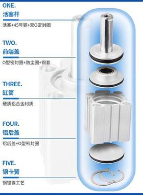 亚德客小型气动大全薄型气缸SDAD12/16/20/25/32/40/50/63/80-S