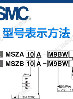 SMC三位置摆台旋转气缸高精度MSZA10/20/30/50A/MSZB10/20/30/50A