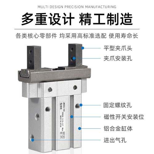 SMC紧凑型气动手指气缸JMHZ2-8D/12D-16D*20D/D1/D2/S1/2夹具夹爪