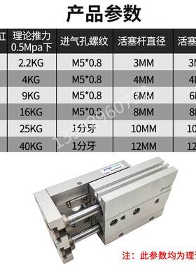 AIRTAC亚德客 双轴滑台气缸 HLS6X10X20X30X40X50-S/SA/SAS滚柱型