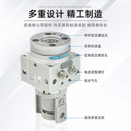 SMC气动旋转摆台气缸MSUB MDSUB1 3 7 20-90S-180S叶片式摆动气缸