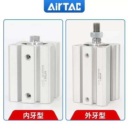 亚德客薄型气缸ACQ12/16/20/25/32/40/5/*10X15X20X30X40X50S带磁