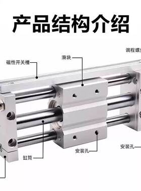 CHELIC气立可无杆气缸MRH10/15/20/25/32/40*100*200*300*400H-A2