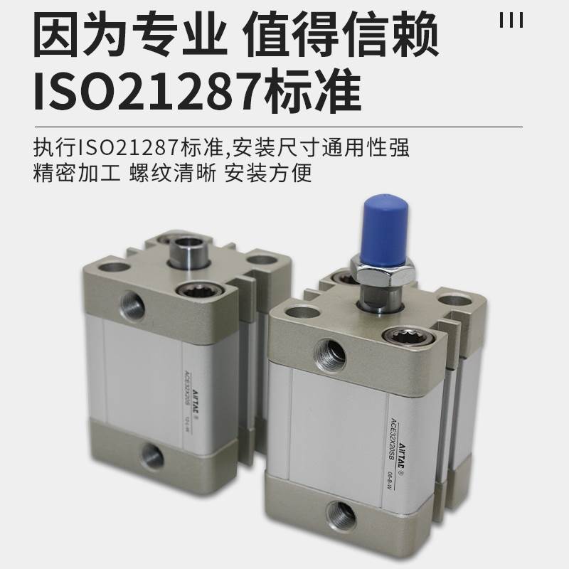 亚德客紧凑型薄型气缸ACE100X5X10X15X20X25X30X35X40X45X50-S-SB