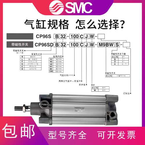 SMC双耳环型气缸CP96SDD32/40/50/63/80/100/125-25-75-150-200C