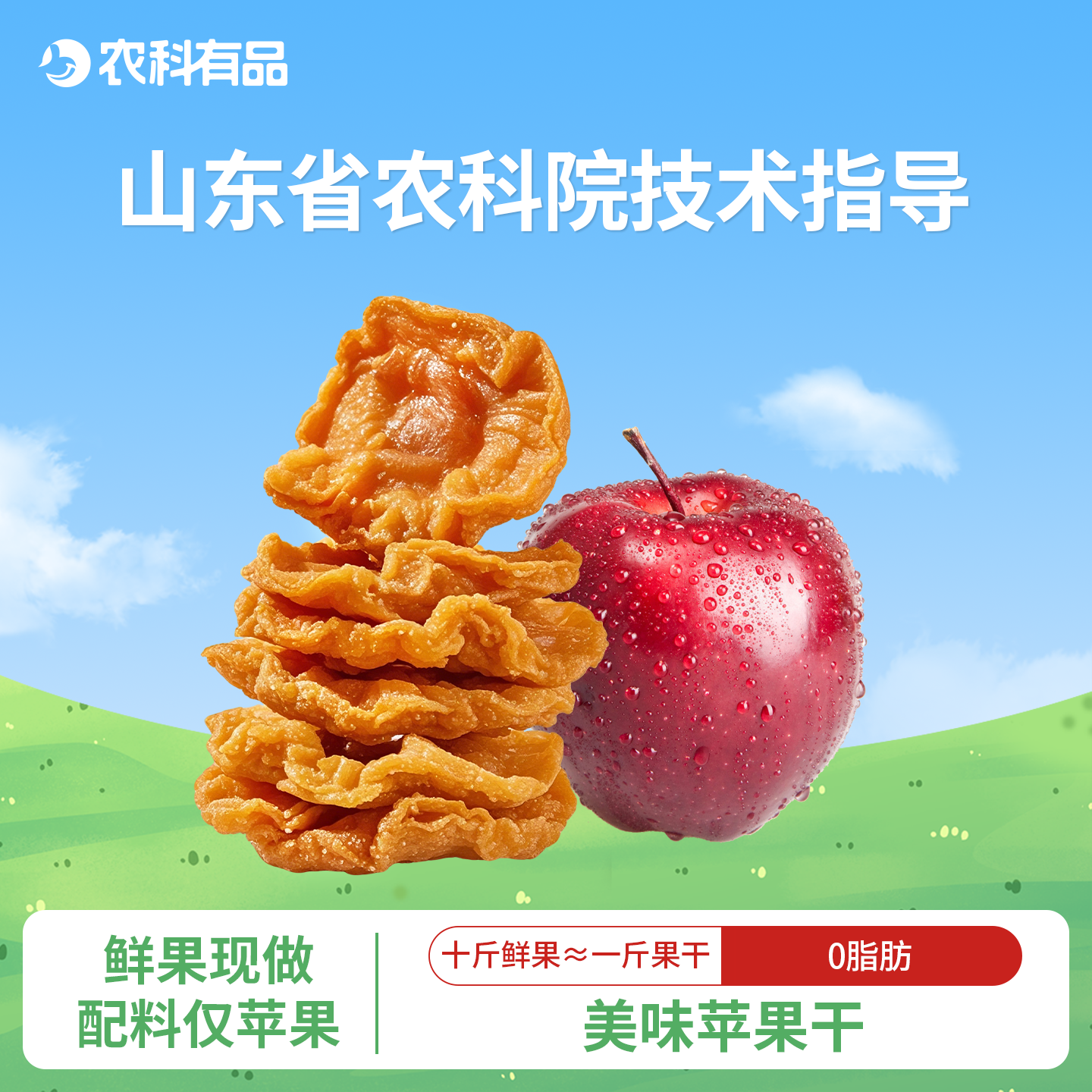 山东农科院厚切红富士苹果干果片休闲零食果脯烟台独立小包装0脂