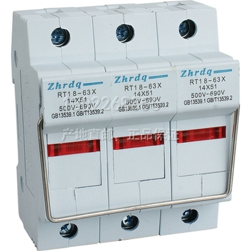 极速RT18-63X q3P 正浩 正熔 导轨保险丝熔断器底座 带灯