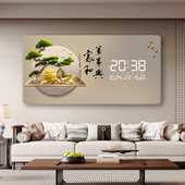 饰画挂钟数码 厚德载物万年历电子钟2026年新款 创意装 电子日历钟