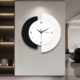 精梭简约创意黑白装 轻奢大气挂墙时钟 饰挂钟客厅家用艺术挂钟时尚