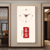 办公室装 文字如意常乐淡泊钟团队会议室背景墙壁画 饰画静音挂钟