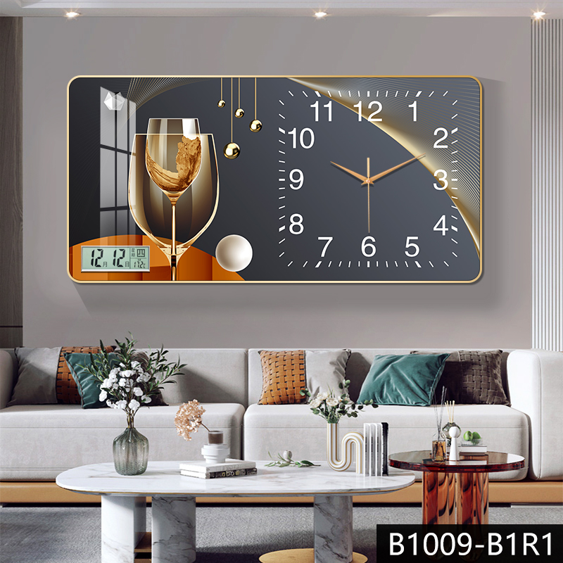 餐厅装饰画挂钟轻奢家用静音时钟