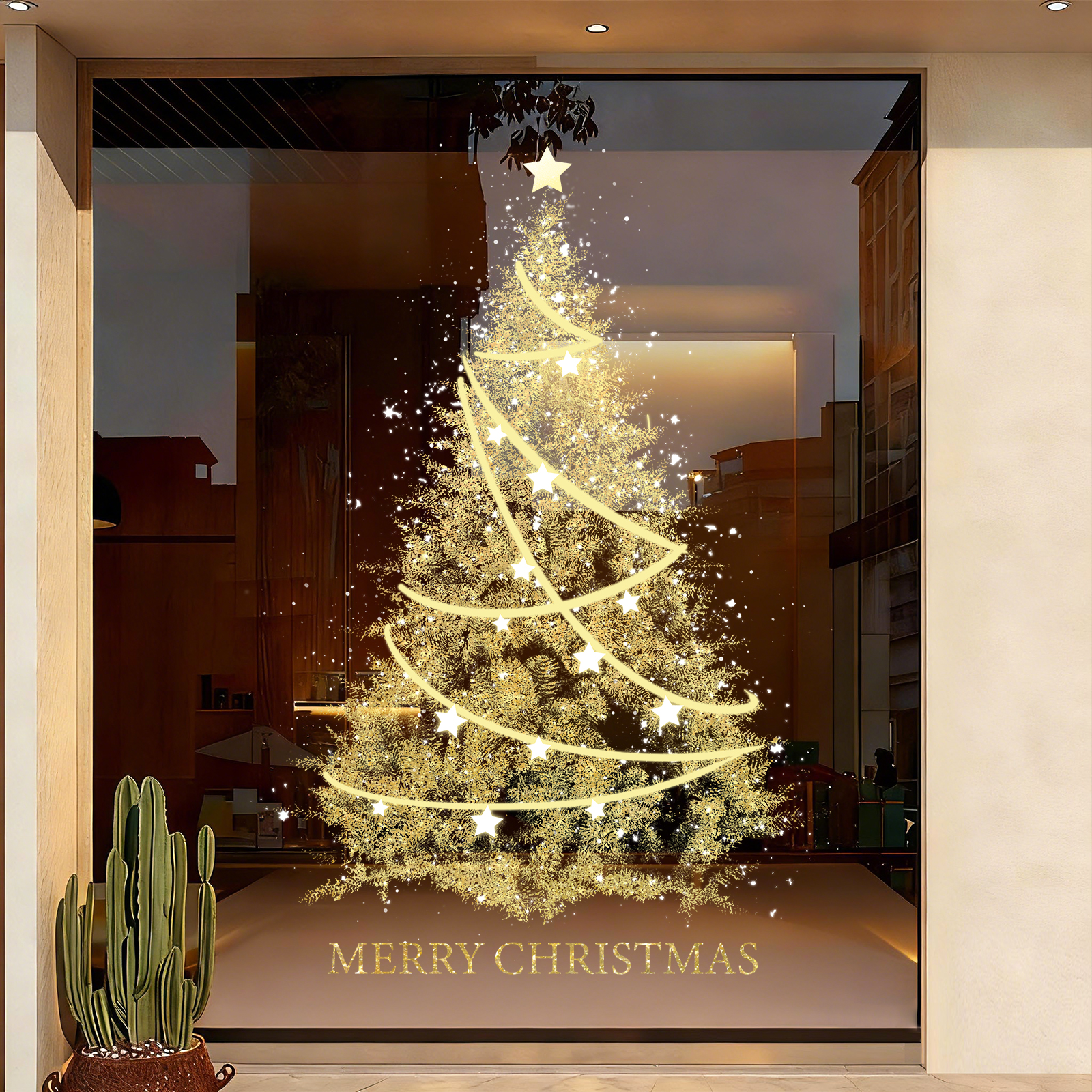 圣诞节装饰品静电贴玻璃门贴纸