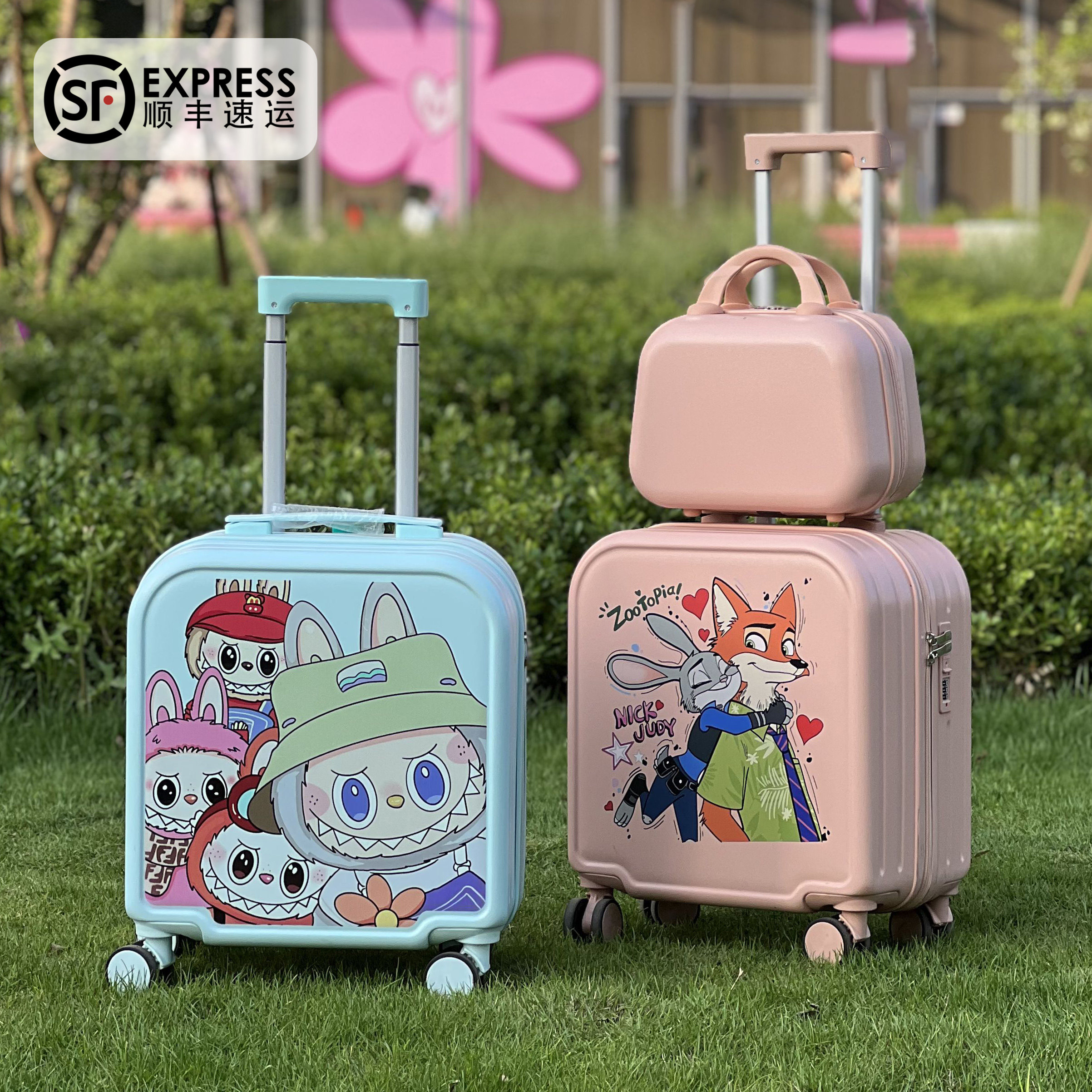 兔子警官儿童行李箱女孩小型18寸登机小学生拉杆卡通可坐旅行密码
