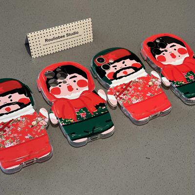 立体东北大花布女孩适用苹果16手机壳iphone16pro丑萌16promax搞怪16plus腮红12女生15promax趣味por个性1413