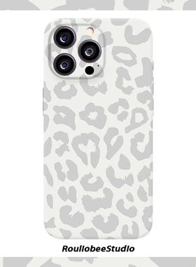 满屏浅灰色豹纹适用苹果17promax手机壳16pro华为mate70新款pura70菲林壳OPPOReno13/vivos20x200小米15超火