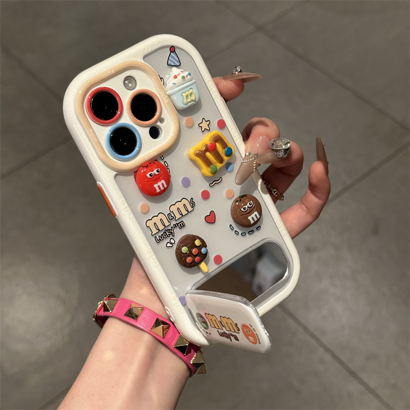 适用iPhone16/15promax趣味立体搞怪M豆支架手机壳华为Pura80可爱mate70小众nova14防摔小米15/14软壳保护套
