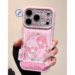 piano羊美乐蒂适用于iPhone17promax手机壳苹果17air新款可爱标签14硅胶大孔皮纹气囊16pro防摔保护套15plus