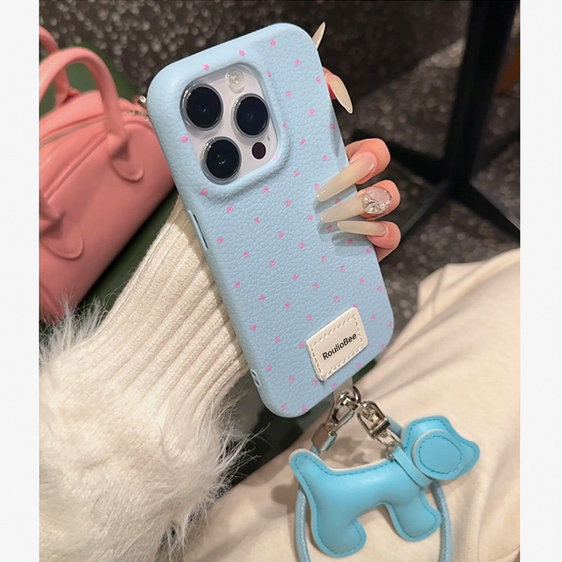 ins波点小狗狗适用苹果16promax手机壳iphone16pro新款华为mate70日韩可爱vivox300保护套小米17皮纹tpu挂件