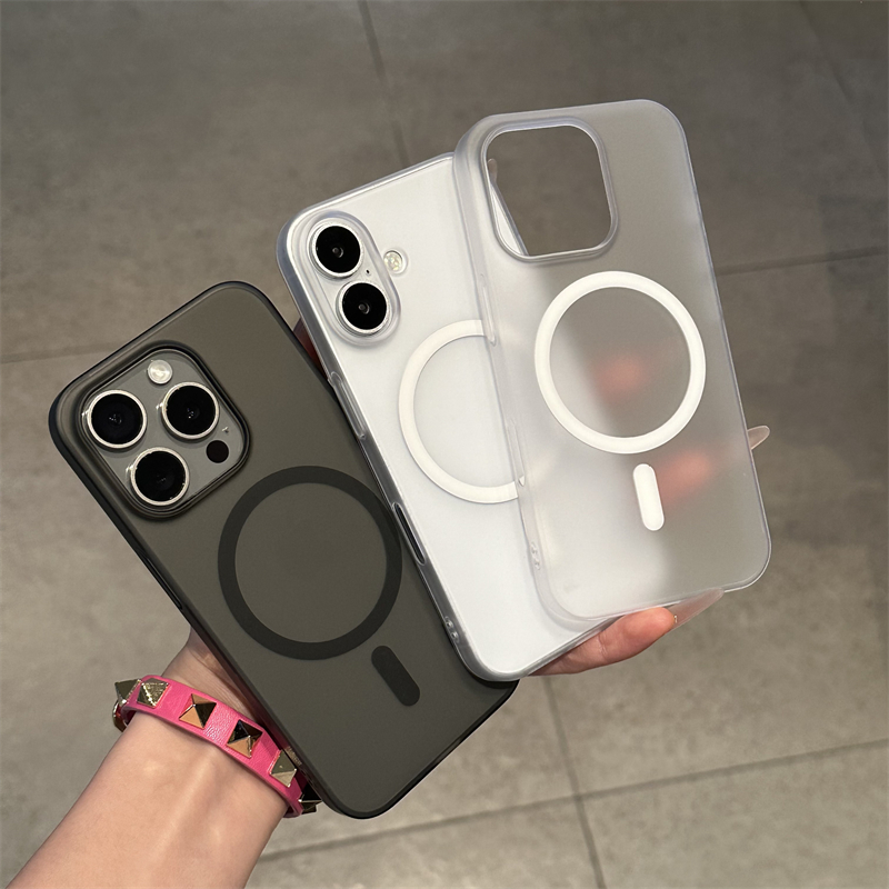 适用苹果16手机壳新款超薄iphone16promax磁吸磨砂16pro高级感plus全包15防摔14透明13简约12白色11小众女款