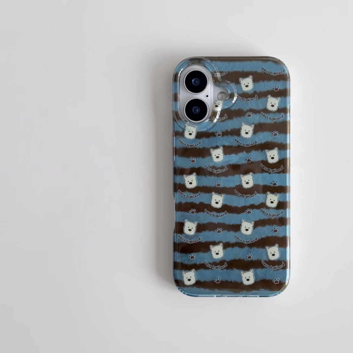 秋冬西高地小狗适用苹果17promax手机壳16pro华为mate70新款锡纸纹IMDpura80/OPPOReno14vivox300小米17pro软