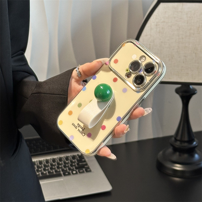 个性波点立体珠子指环适用苹果16/15promax手机壳iPhone14网红新款13小众12简约防摔荣耀华为小米VIVO套OPPO