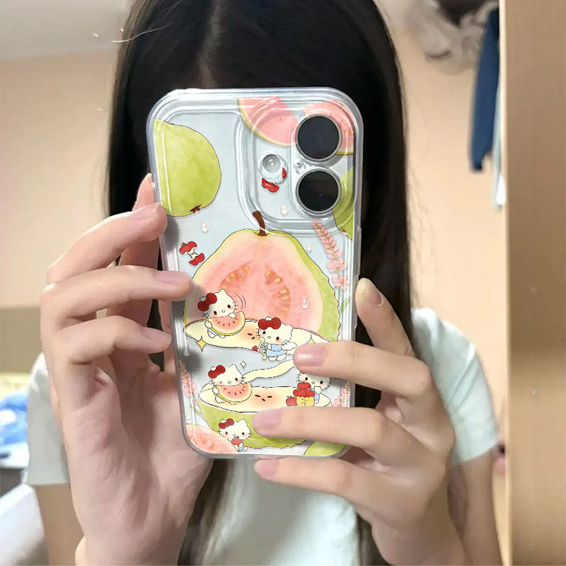 番石榴猫咪适用苹果17promax手机壳iPhone16Pro太空壳华为Mate80防摔Reno15vivox300小米17pro硅胶荣耀500软