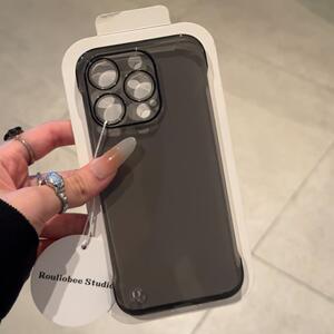 简约透黑无边框超薄硬壳适用苹果13手机壳iPhone15ProMax新款14pro防摔12新款11防摔PC全包13pro保护套男女款