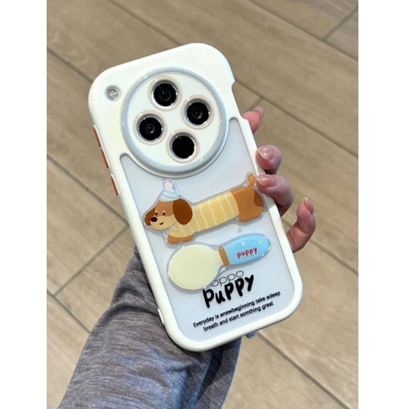 puppy立体狗适用苹果16promax手机壳iphone13新款两件套奶油壳15pro华为mate70荣耀vivox200小米15OPPO防摔软