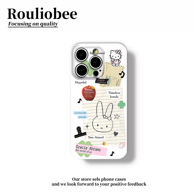 米菲兔KT标签适用苹果15promax手机壳16pro华为mate60新款pura70菲林壳OPPOReno12/vivos19x100超火小米14套