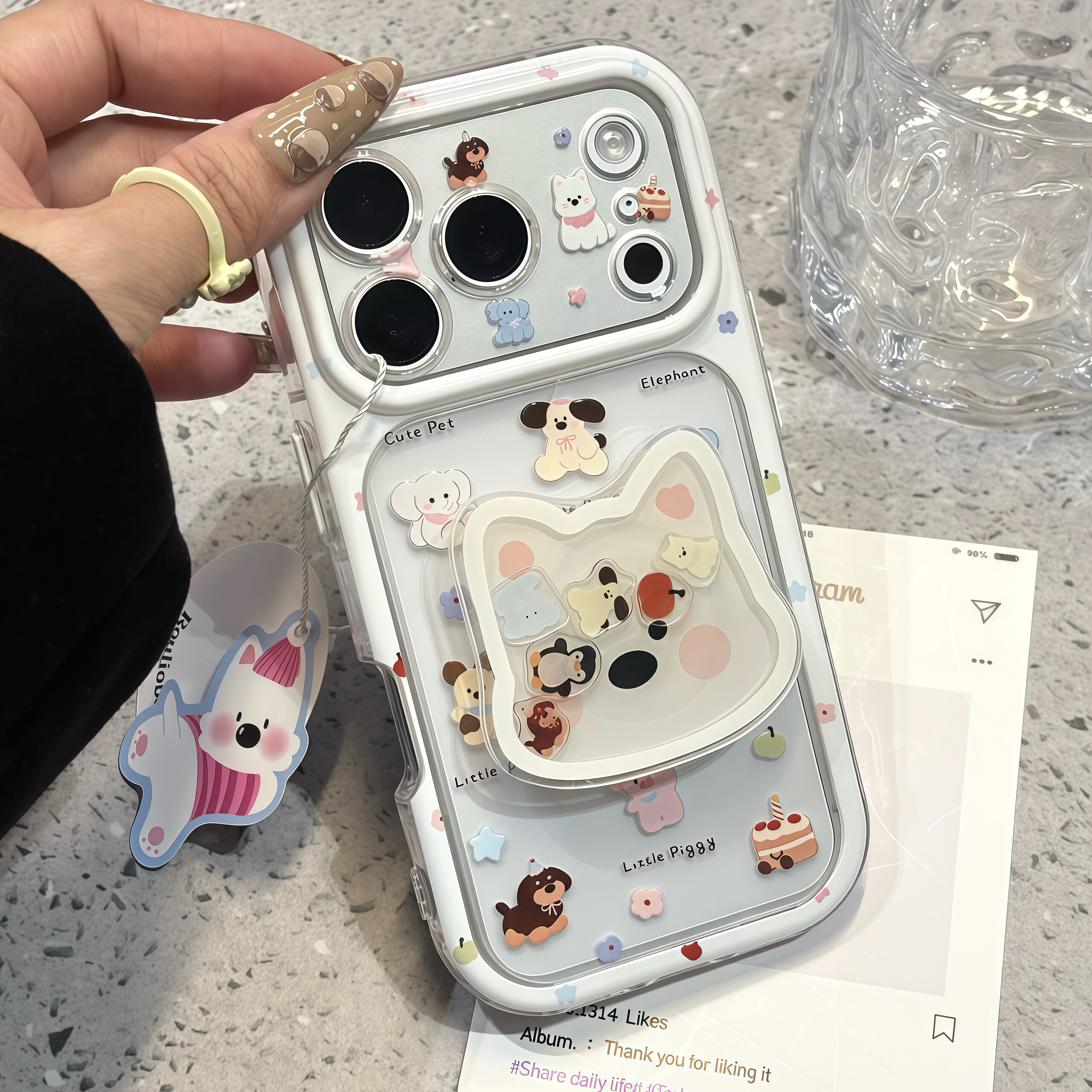 苹果合集动物适用iPhoneDuo苹果18promax气垫支架手机壳17Pro新款彩虹壳vivoX500Pro华为Mate90防摔小米18Pro