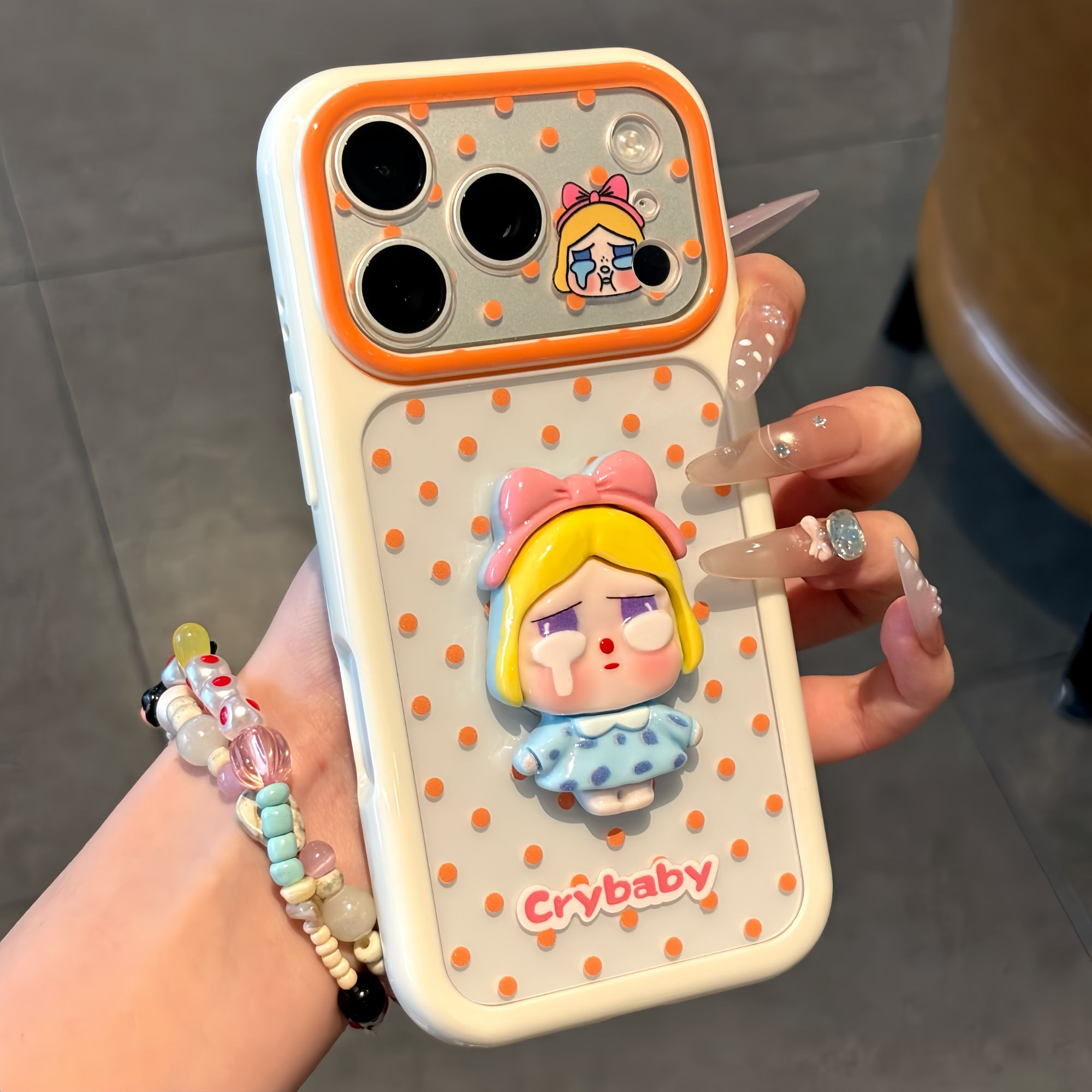 可爱baby哭哭娃适用苹果17promax立体贴件手机壳iphone16新款星空壳vivoS50华为mate80防摔软小米17pro手机套