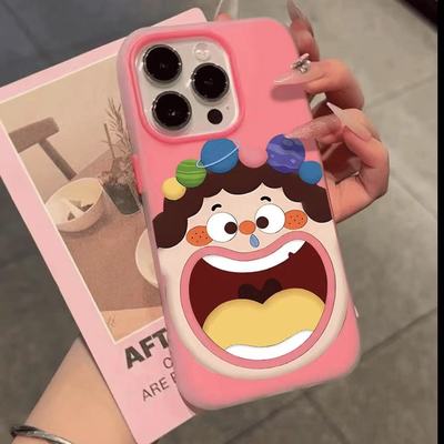 哈哈哈卡通人适用iphone15手机壳苹果17/16promax新款果冻二合一华为Mate70小米15vivox200s套oppoFindX8防摔