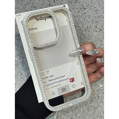 适用于苹果15promax手机壳双面镶钻水钻iPhone16promax高级感粉色14ins风小众13爆款保护套15全包防摔12仙女