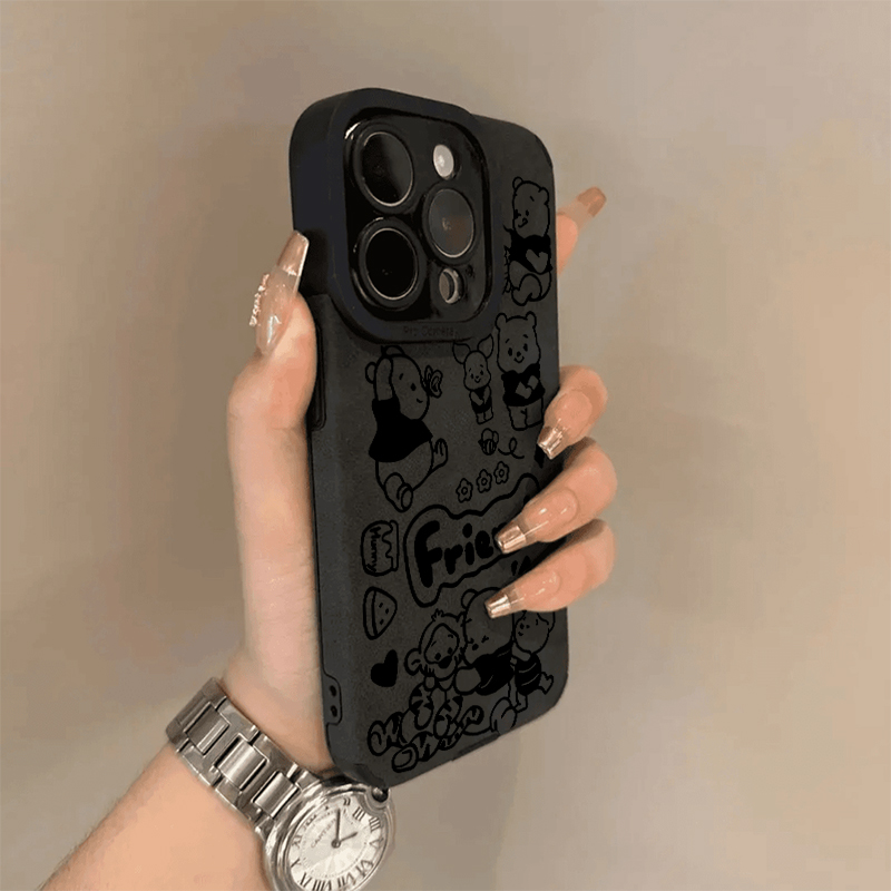 维尼熊friend适用苹果15/16promax手机壳iphone14pro可爱卡通16/13软壳12女新款11磨砂毛皮防摔max创意软套壳
