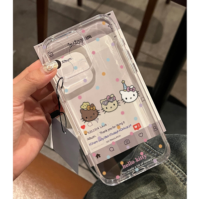 三个kitty头像适用苹果15手机壳16Pro卡通vivox100透明红米note13防摔小米14一加华为pura70荣耀200硅胶OPPO