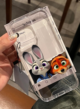 情侣动物城尼克朱迪适用苹果17promax手机壳iPhone16太空壳华为Mate70荣耀300vivox200小米15硅胶OPPOReno13