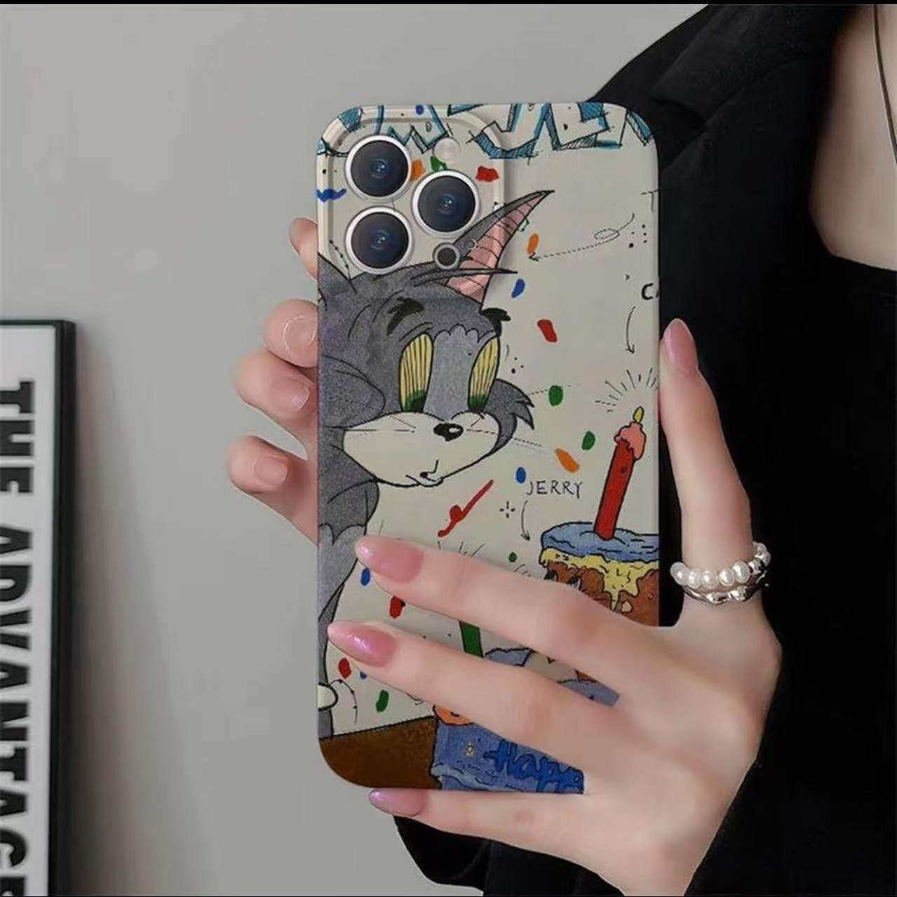 生日蛋糕猫和鼠适用苹果15promax手机壳16pro华为mate60新款pura70菲林壳OPPOReno12/vivos19x100超火小米14