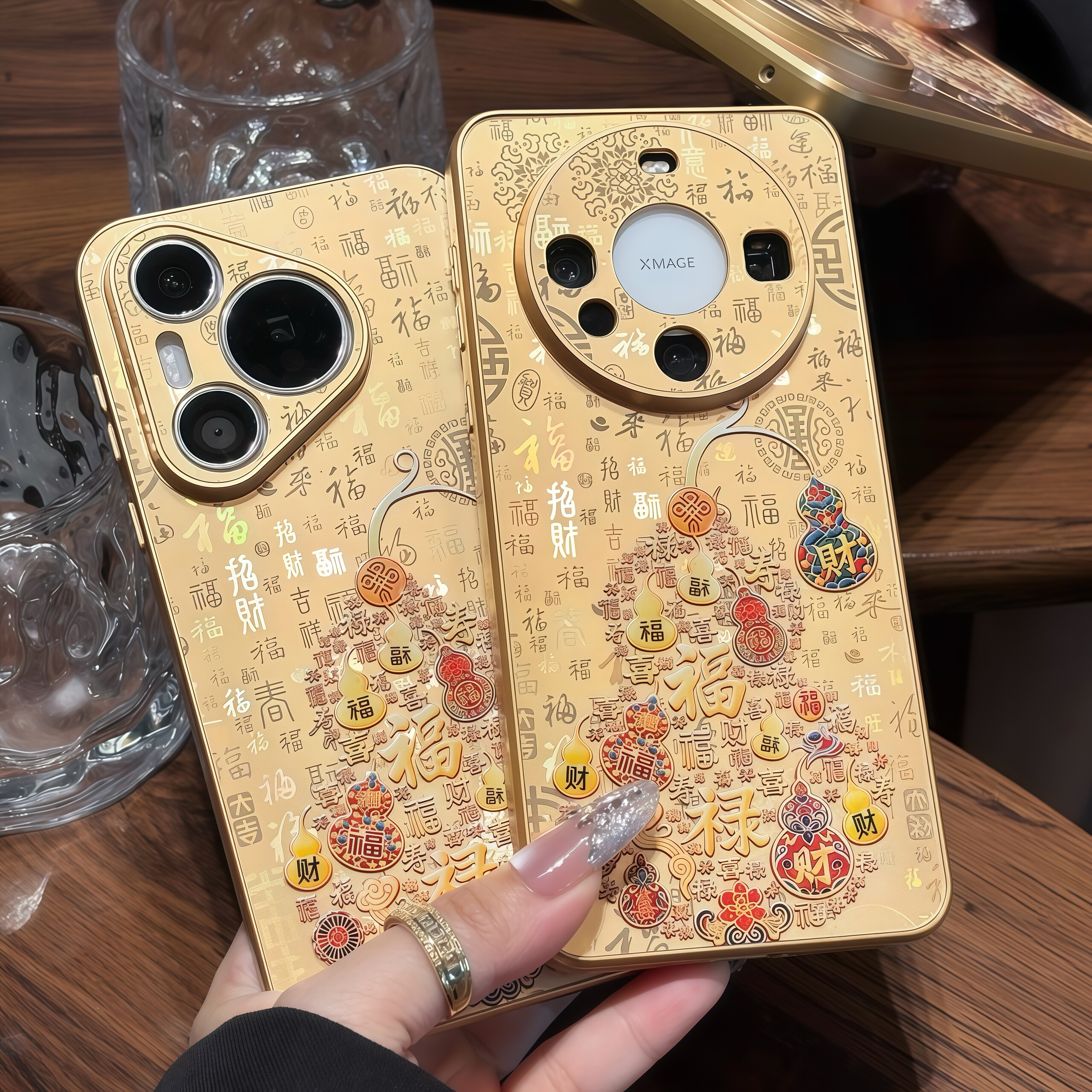 福禄金葫芦适用iPhone17Pro苹果18promax手机壳华为Pura9080新款金属漆百福图vivox300男女款小米17pro手机套