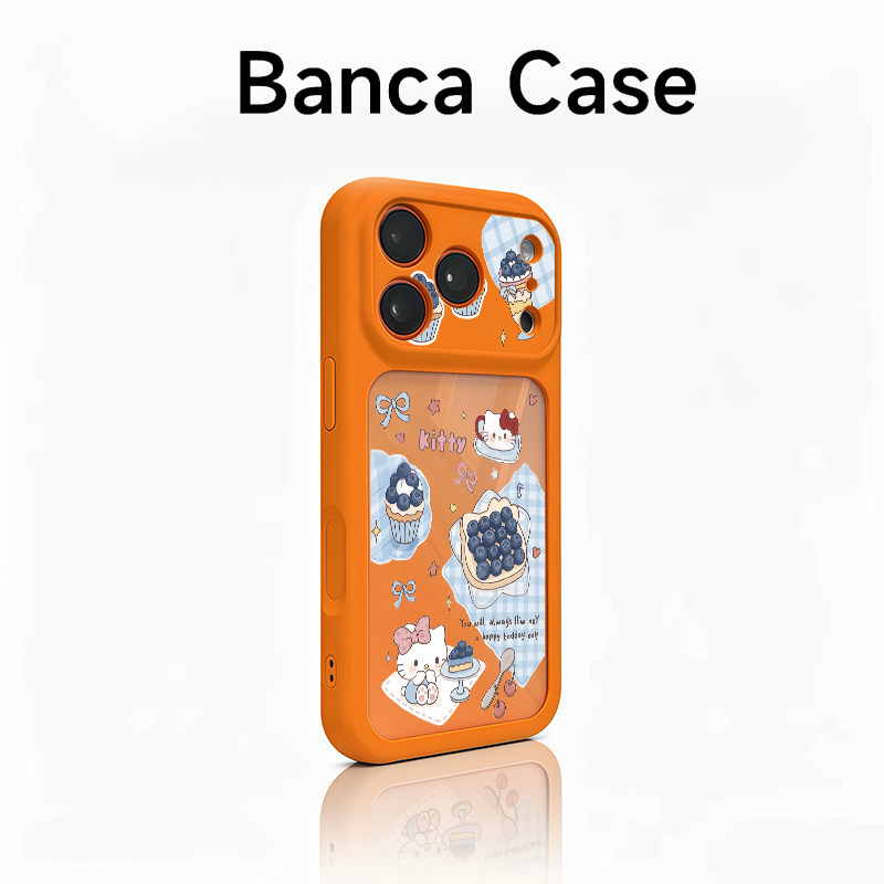 蓝莓猫咪野餐甜品适用iPhone18promax手机壳苹果17pro新款双色秒变壳13/14情侣15Pro多巴胺16plus防摔保护套