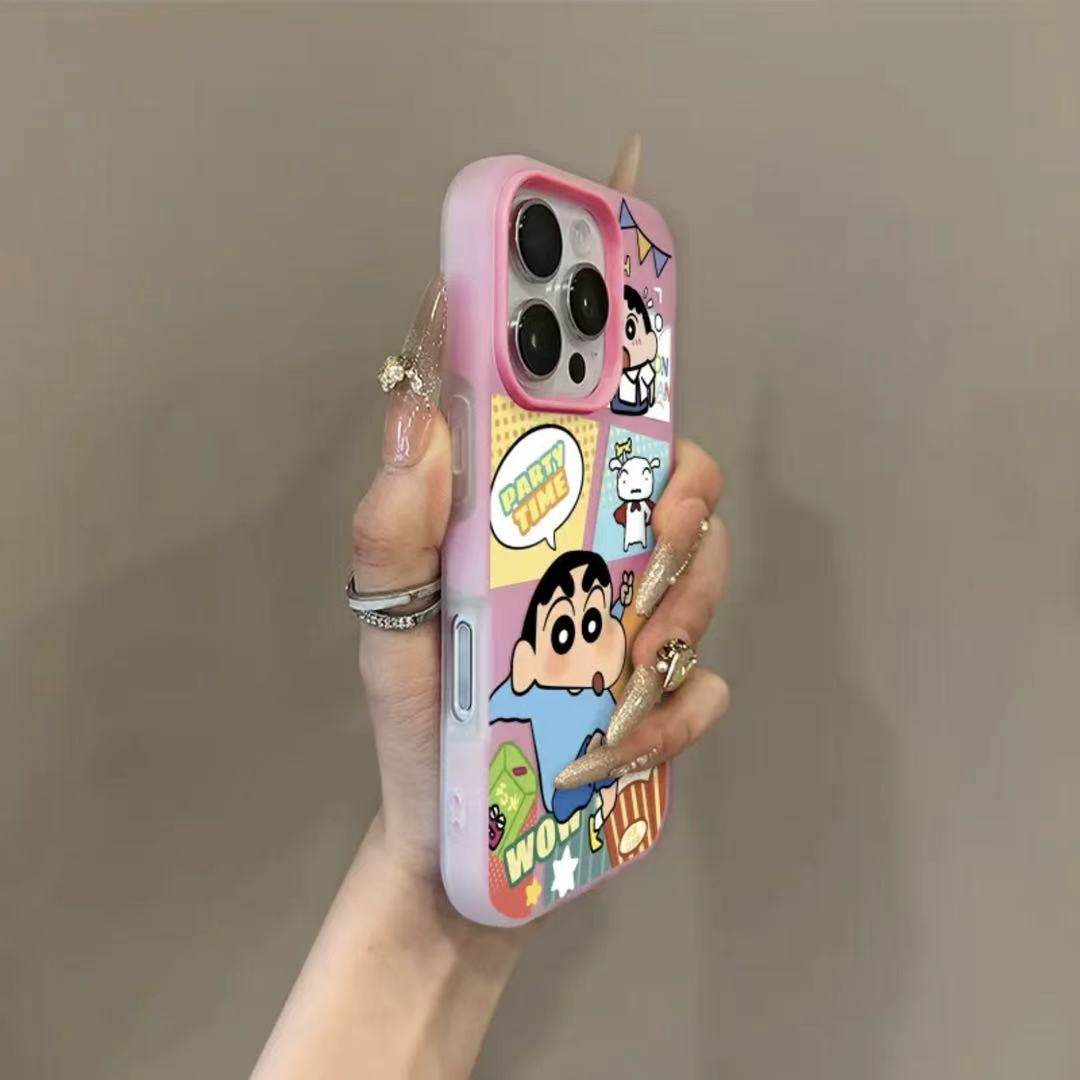 拼图比耶小新适用iPhone16promax手机壳苹果17promax肤感果冻壳15pro软13/14防摔16新款15plus保护套x/xr男女