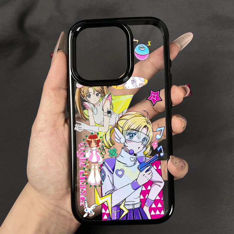 可爱漫画女孩适用苹果16/17promax手机壳iphone15promax可爱14/13新款16e彩色软边亚克力防摔plus超火17air套